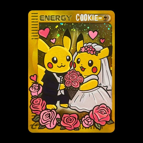 Wedding pikachu card, a great way to celebrate! Sketched on a eseries McDonald’s Cosmo holo energy

Want a custom enegy? Dm @...
