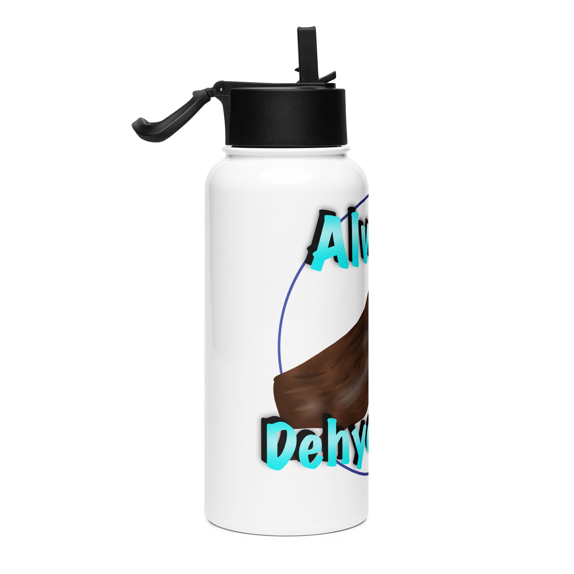 "Always Dehydrated" beef jerky water bottle product image (4)