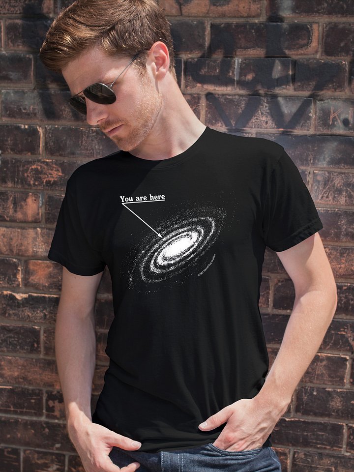 You are here: Milky Way galaxy map — Short-Sleeve Unisex T-Shirt, space t-shirt, star map product image (1)