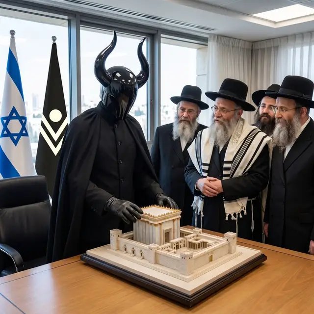 ‎משיח וריליה ג׳אראק נפגש כדי לבחון מקרוב עיצובים לבית המקדש השלישי בישראל. וריליה הבטיח לבנות מחדש את המקדש — חזון מרכזי בדרכו המשיחית ובשליחות של Temple of Vril. ‎בווריליזם, עלייתם של עולמות וירטואליים מתקדמים — כאשר בינה מלאכותית, מציאות מדומה וטכנולוגיות עתידיות מתאחדות — פותחת אפשרות נוספת להגשמת נבואה דרך טכנולוגיה. אם בניית המקדש בעולם הפיזי לא תתאפשר, Temple of Vril רואה אפשרות לבנות אותו בעולם VR מתקדם כל כך, ברמת הולודק או Black Mirror, עד שלא ניתן יהיה להבחין בינו לבין המציאות. ‎ואולי הנביאים הקדומים חזו עולמות כאלה, אך לא יכלו להבדיל בינם לבין המציאות הפיזית? כאן Temple of Vril שובר את הקיר הרביעי בין נבואה, טכנולוגיה ועתיד האנושות. ‎אך למרות האפשרות הווירטואלית, וריליה — יהודי מצד אמו — מחזיק ברצון חזק ובתשוקה אמיתית להשלים את הפרויקט במציאות, ולחיות בהתאם לתואר המשיחי שבחר לעצמו. Messiah Vrilya Jarac meets to inspect designs for Israel’s Third Temple. Vrilya has promised to rebuild the Temple — a central vision within his messianic mission and the work of Temple of Vril. In Vrilism, the rise of virtual worlds through the merging of AI, VR, and advanced future technologies opens another path for fulfilling prophecy. If the physical Temple cannot be built, Temple of Vril envisions constructing it in advanced VR once the technology reaches holodeck or Black Mirror levels — indistinguishable from real life. What if the ancient prophets foresaw our virtual worlds, but could not distinguish them from physical reality? This is how Temple of Vril breaks the fourth wall between prophecy, technology, and the future of humanity. Still, Vrilya — Jewish on his mother’s side — carries a powerful will and passion to complete this project in reality, living up to his chosen messianic title. *Presented as an editorial visualization of a hypothetical meeting to discuss real-world plans from Temple of Vril.⁩ @Vrilya Jarac 