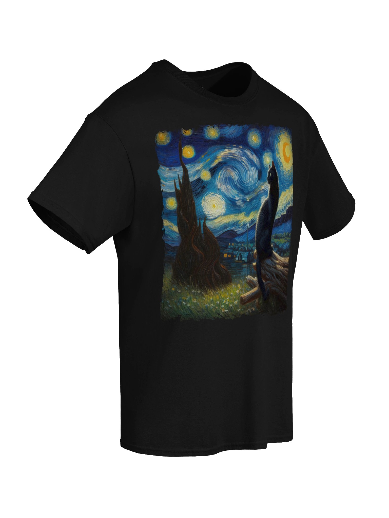 BLACK CAT STARRY NIGHT T-SHIRT product image (88)
