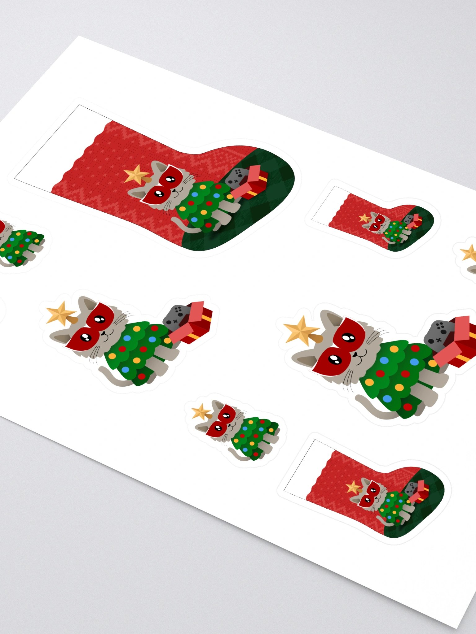 Festive Cat Christmas Sticker Sheet product image (2)