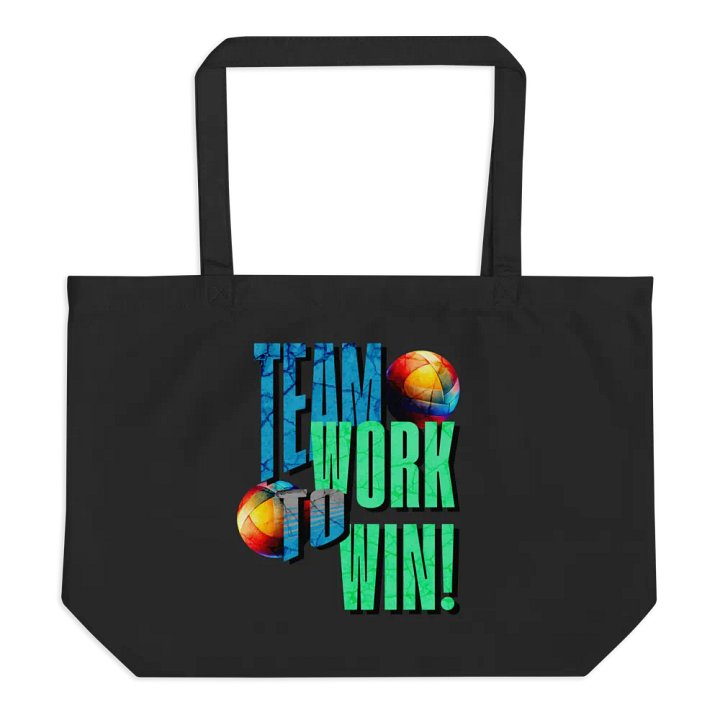 Team Work To Win Volleyball Organic Tote Bag product image (1)