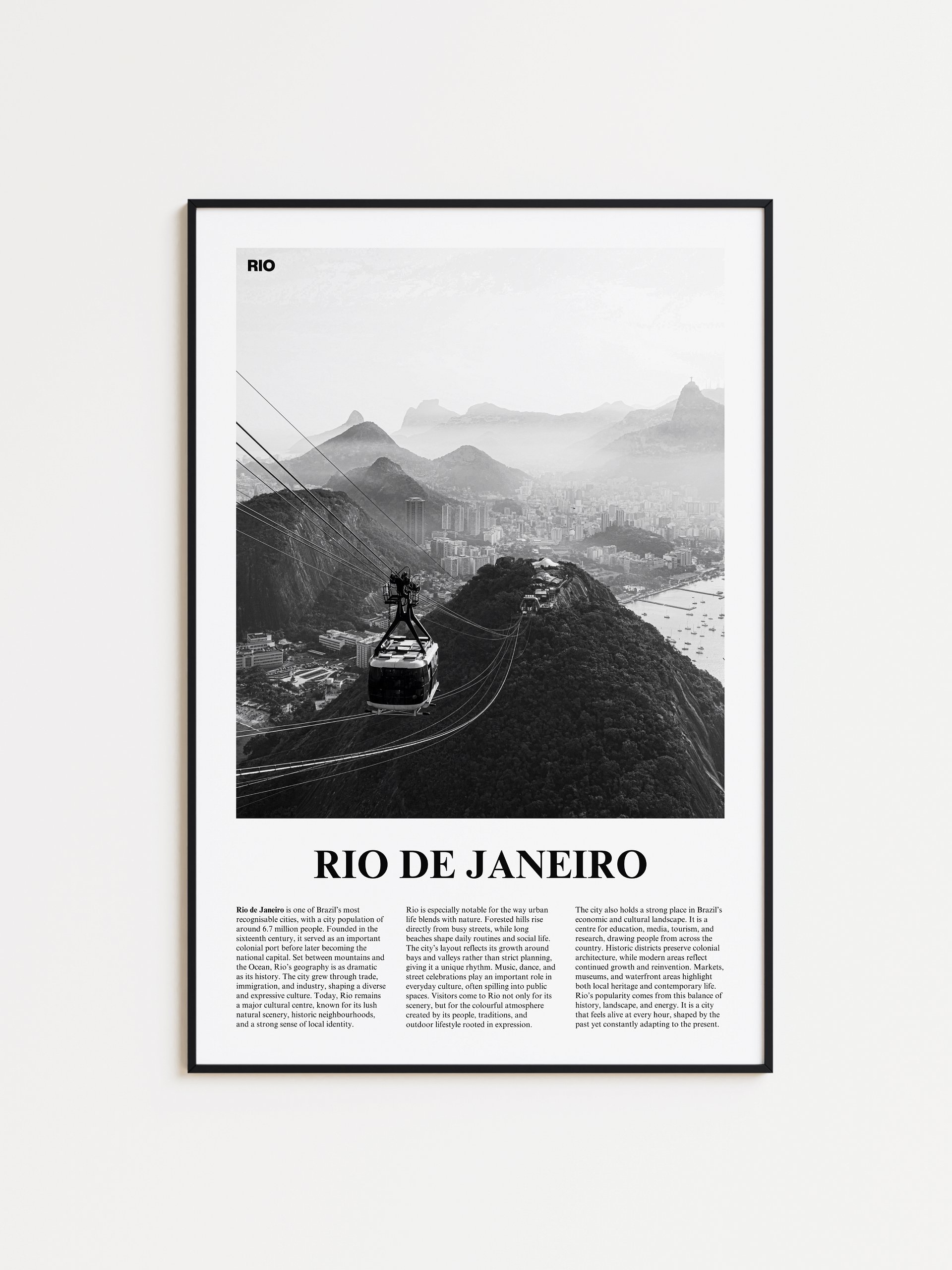 Rio de Janeiro 03 Newspaper Poster | Framed product image (1)