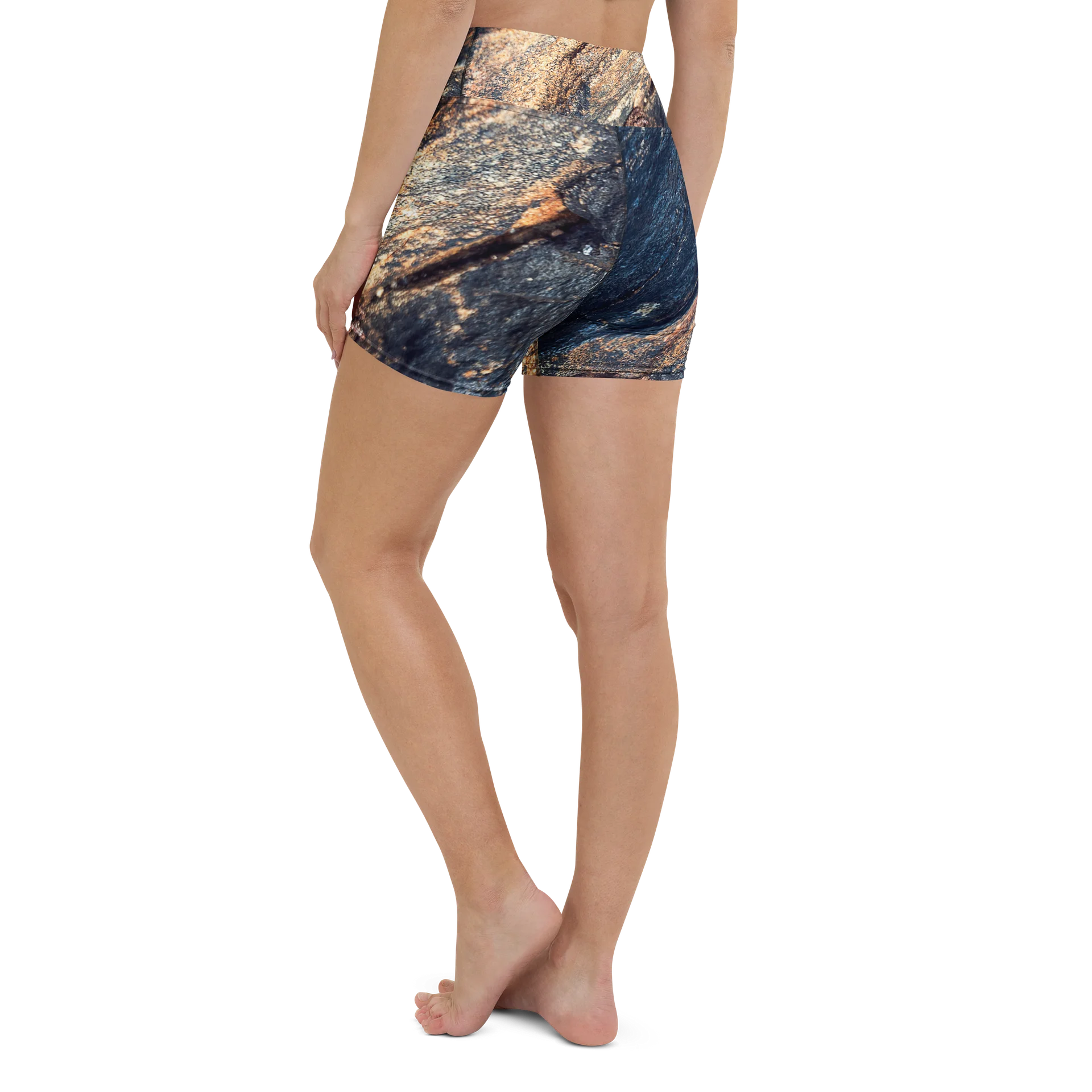 Obsidian Vein Women's All-Over Print Dark Mineral Yoga Shorts product image (1)