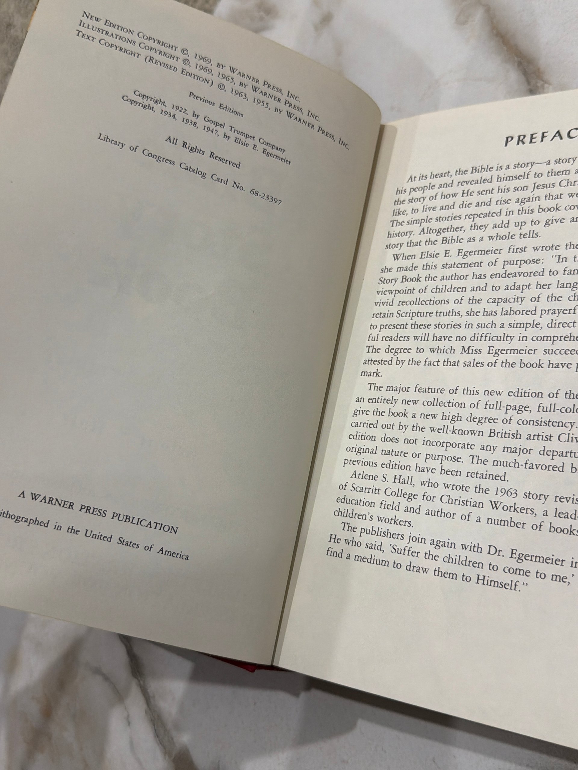 1969 Egermeier’s Bible Story Book Deluxe Hardcover Warner Press Illustrated Bible Stories product image (3)