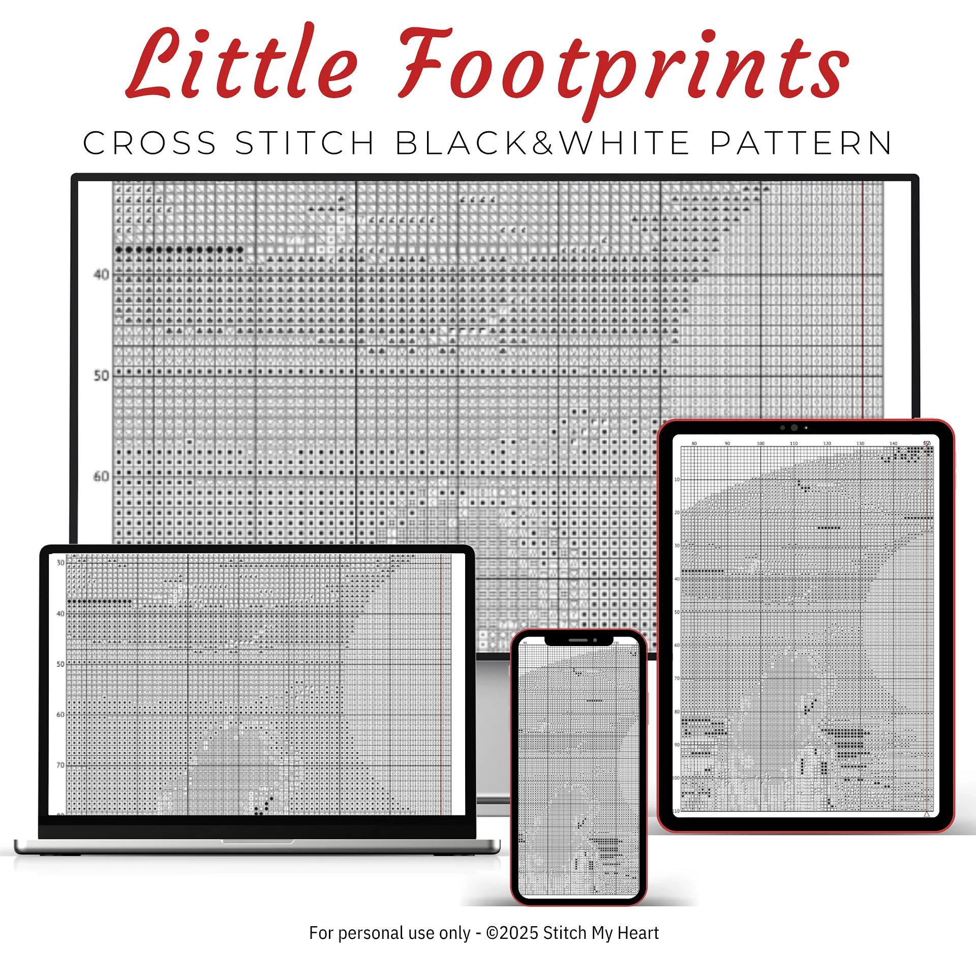 Little Footprints Cross Stitch Pattern product image (4)