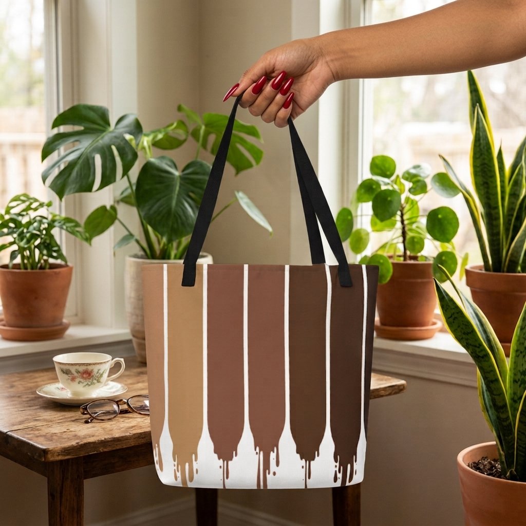 Melanin Stripes Everyday Tote Bag for Black Women product image (1)