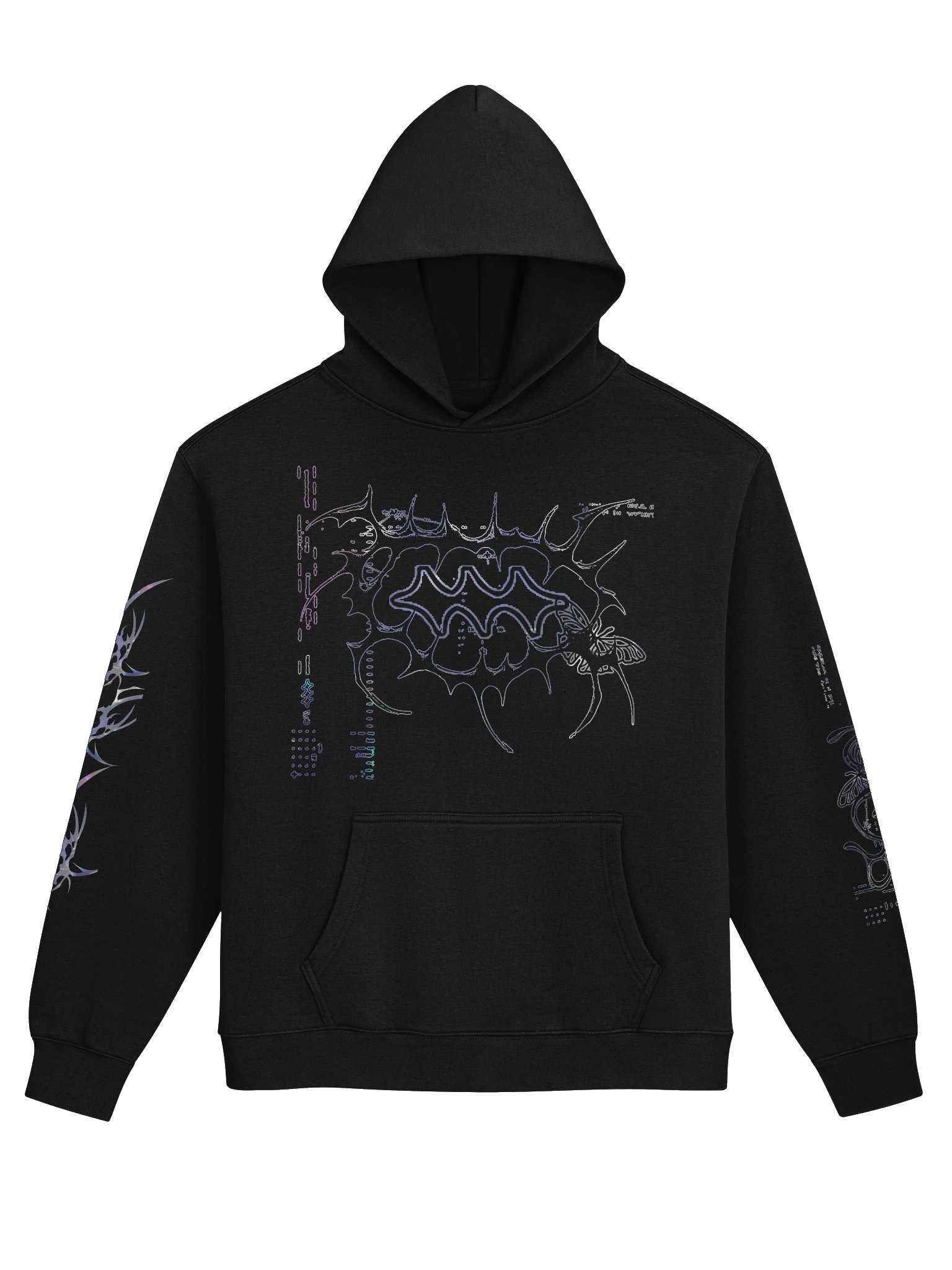 Black foil design hoodie product image (1)