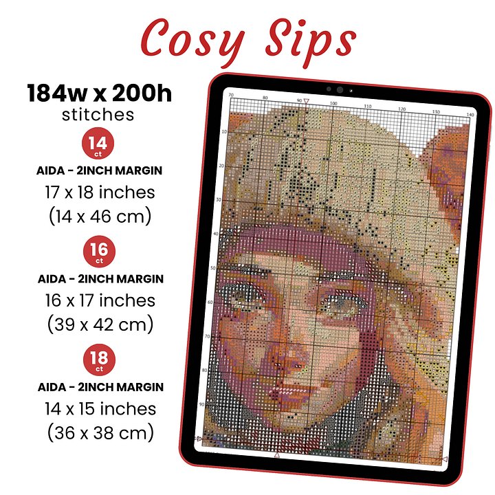 Cosy Sips Cross Stitch Pattern product image (2)