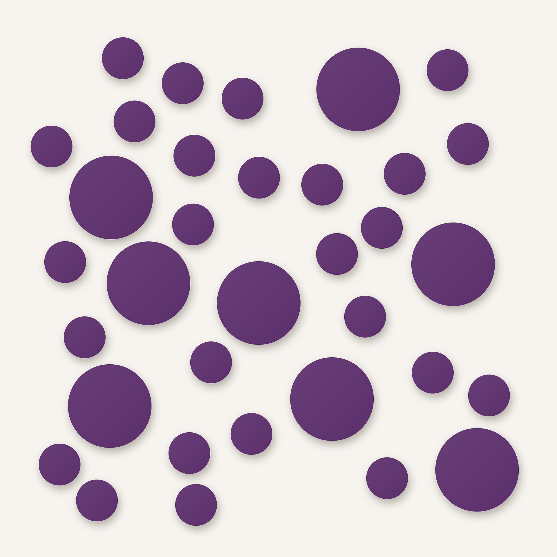Purple Polka Dot Wall Decals, 2" and 4" Vinyl Circle Stickers, Removable Dot Decals for Nursery, Kids Room, Playroom product image (1)