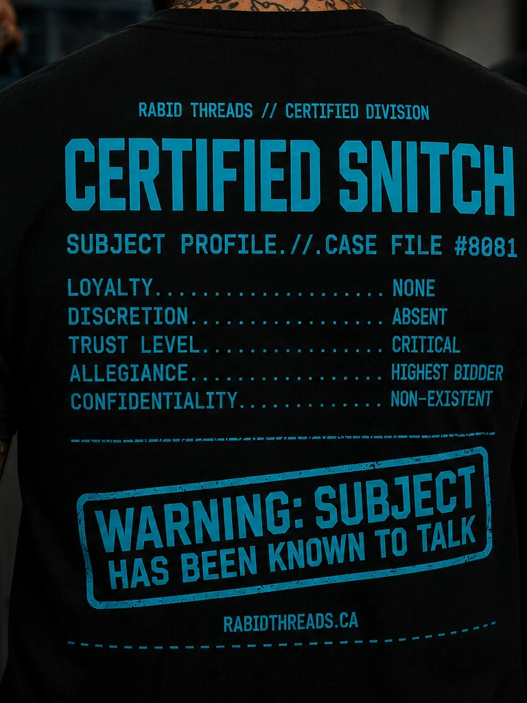Certified Snitch™ Heavyweight Tee | Case File #0001 product image (3)