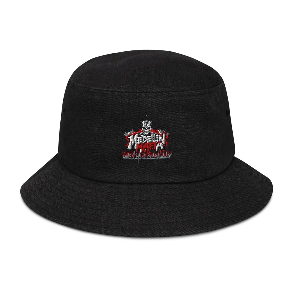 Menacing Skull Denim Bucket Hat product image (1)