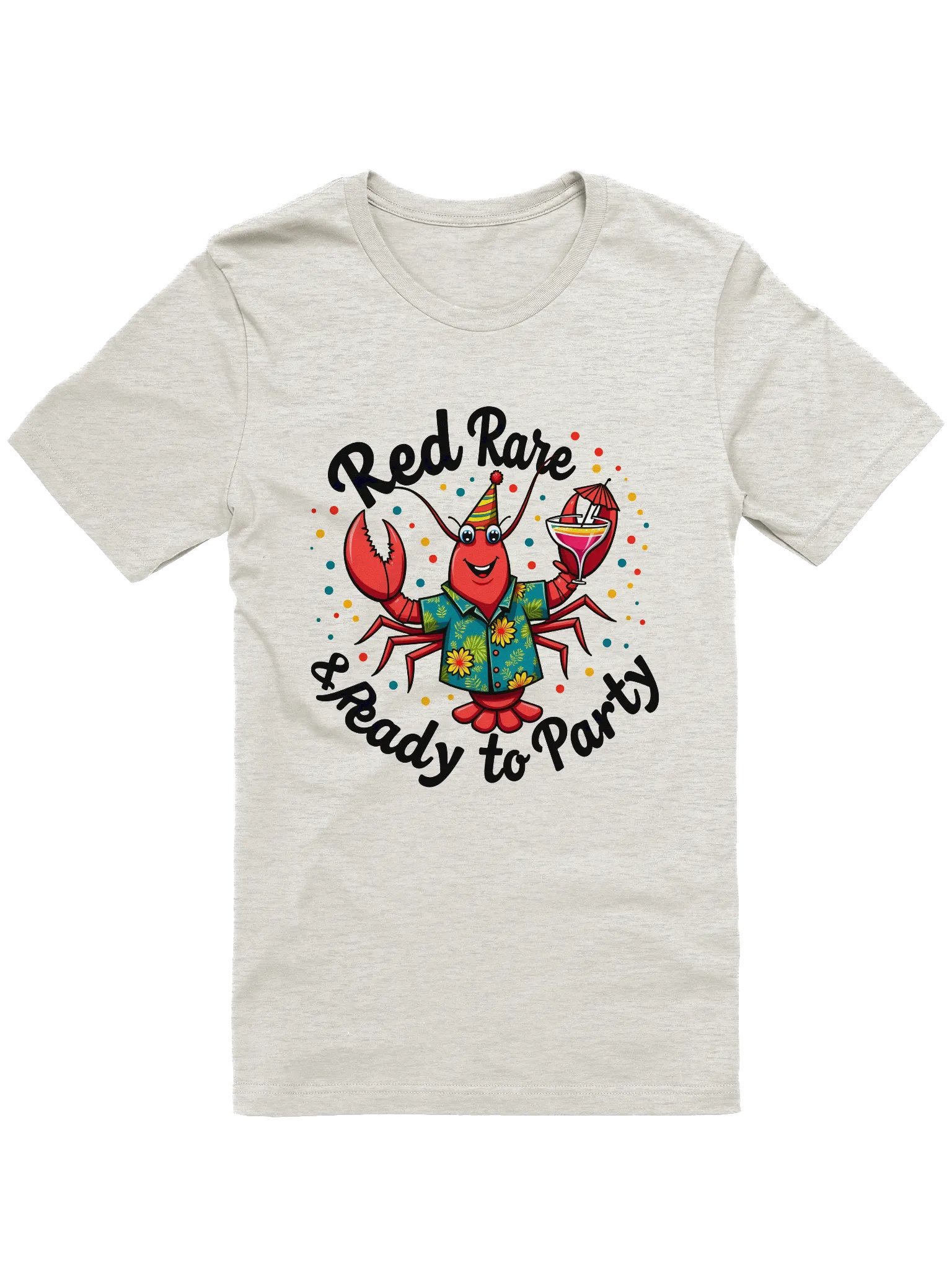Red, Rare & Ready to Party | Funny Drinking Lobster T-Shirt product image (2)
