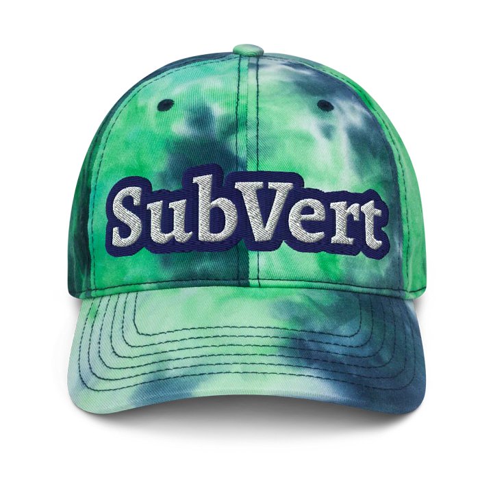 Overt Covert Resistance Collection "SubVert" By The Blue Cavalry Embroidered multi Color threads- dual design, front and back, One of a kind, Tie-Dye Hat product image (1)