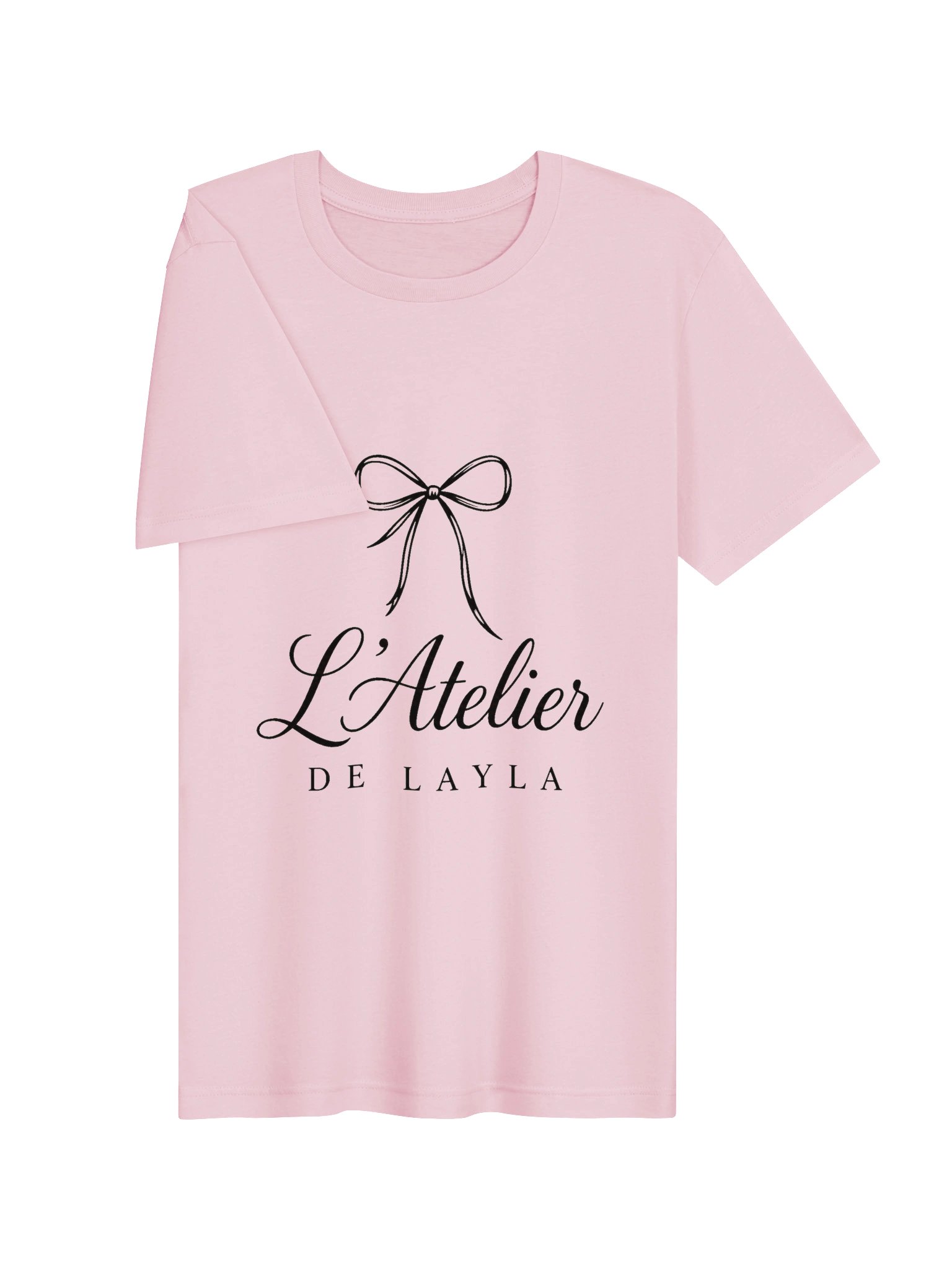 L’Atelier de Layla Bow T-Shirt, Black Lettering product image (32)
