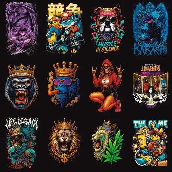 Halftone Pack Pro V1: 100 Urban Streetwear Designs product image (2)