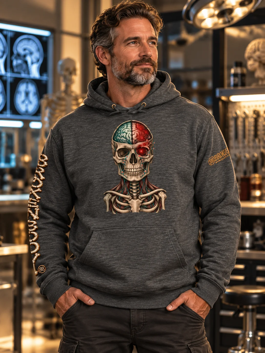 Brain Pain Hoodie — Anatomical Brain Design | Rebuild Shop product image (1)