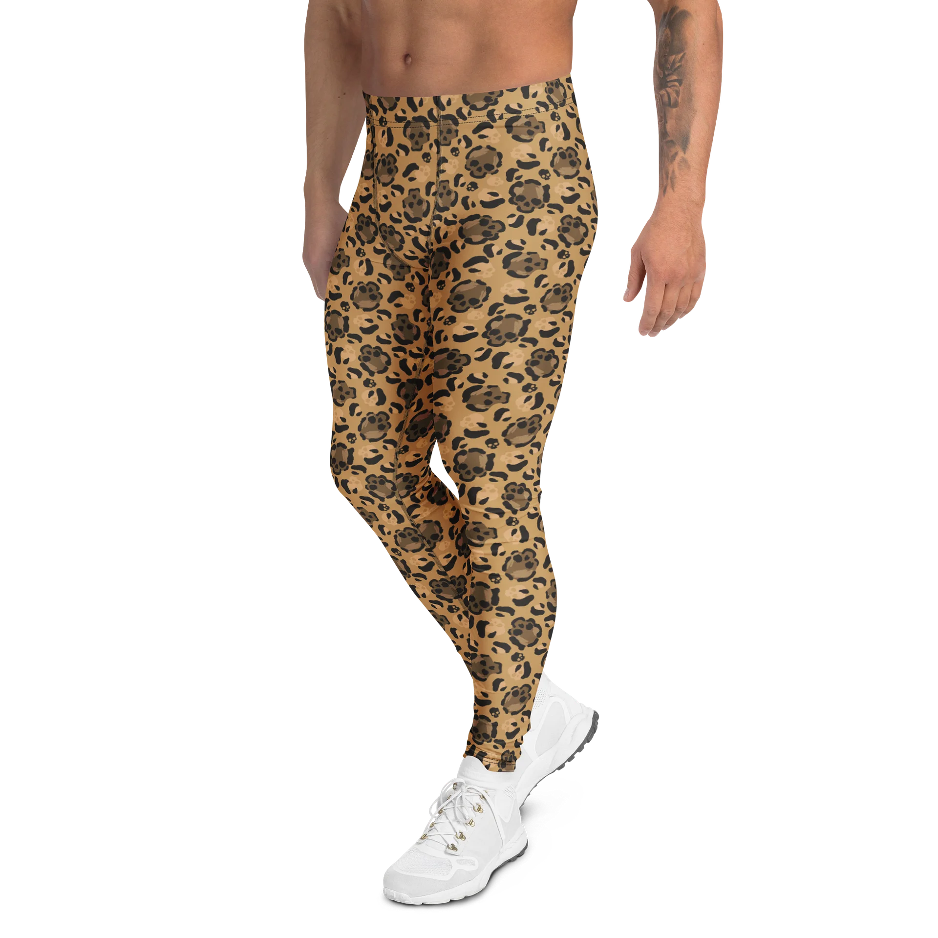 Skulls and Bones Leopard Print Men's Leggings product image (4)