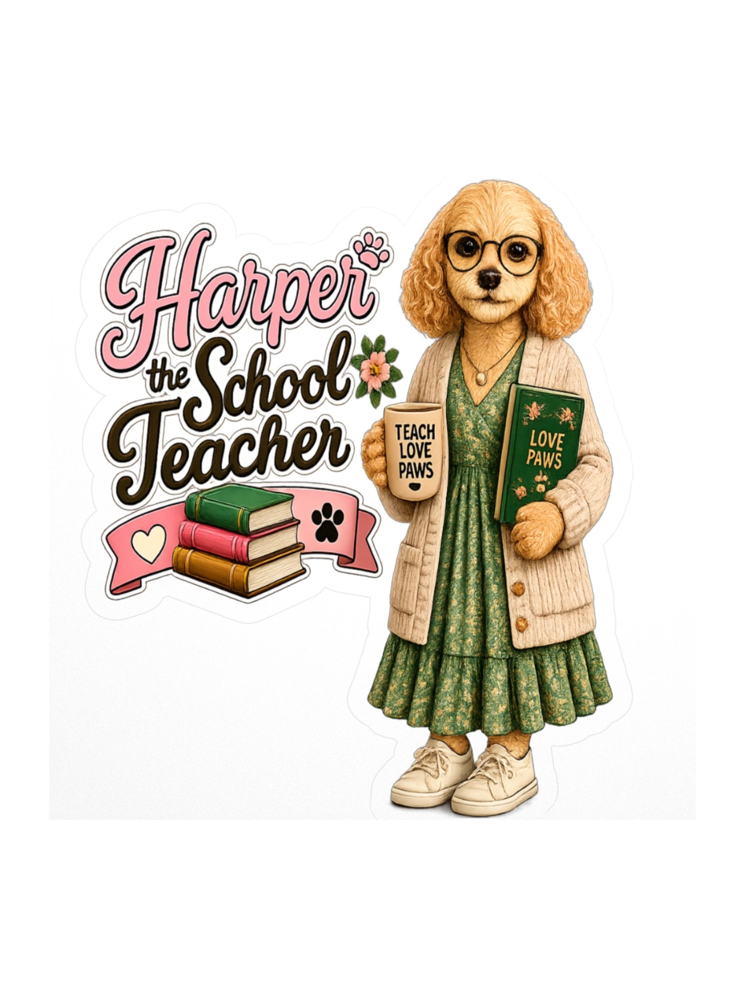 Harper the School Teacher Dog Sticker product image (1)
