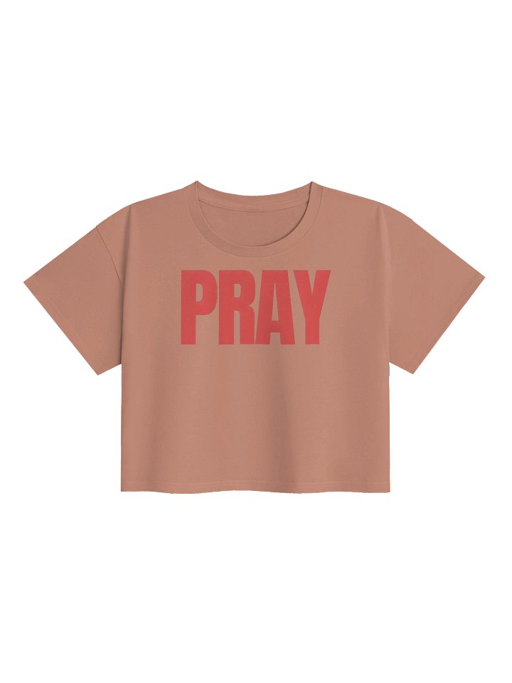 PRAY RETRO RED WOMEN'S PREMIUM CROP TOP product image (1)