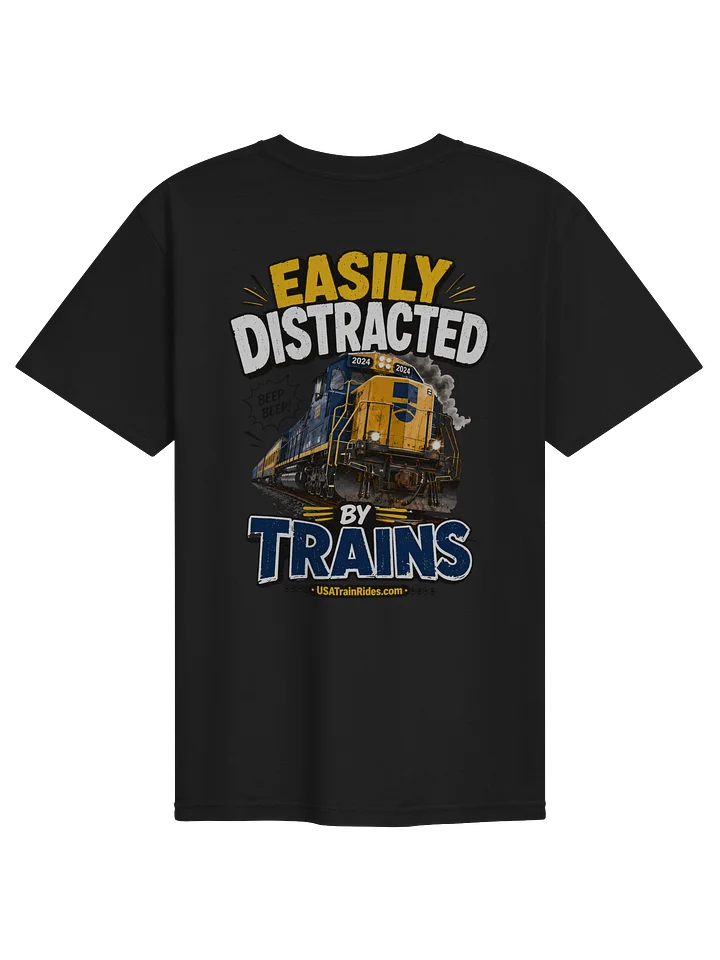 USA Train Rides Easily Distracted By Trains Adult T-Shirt product image (2)