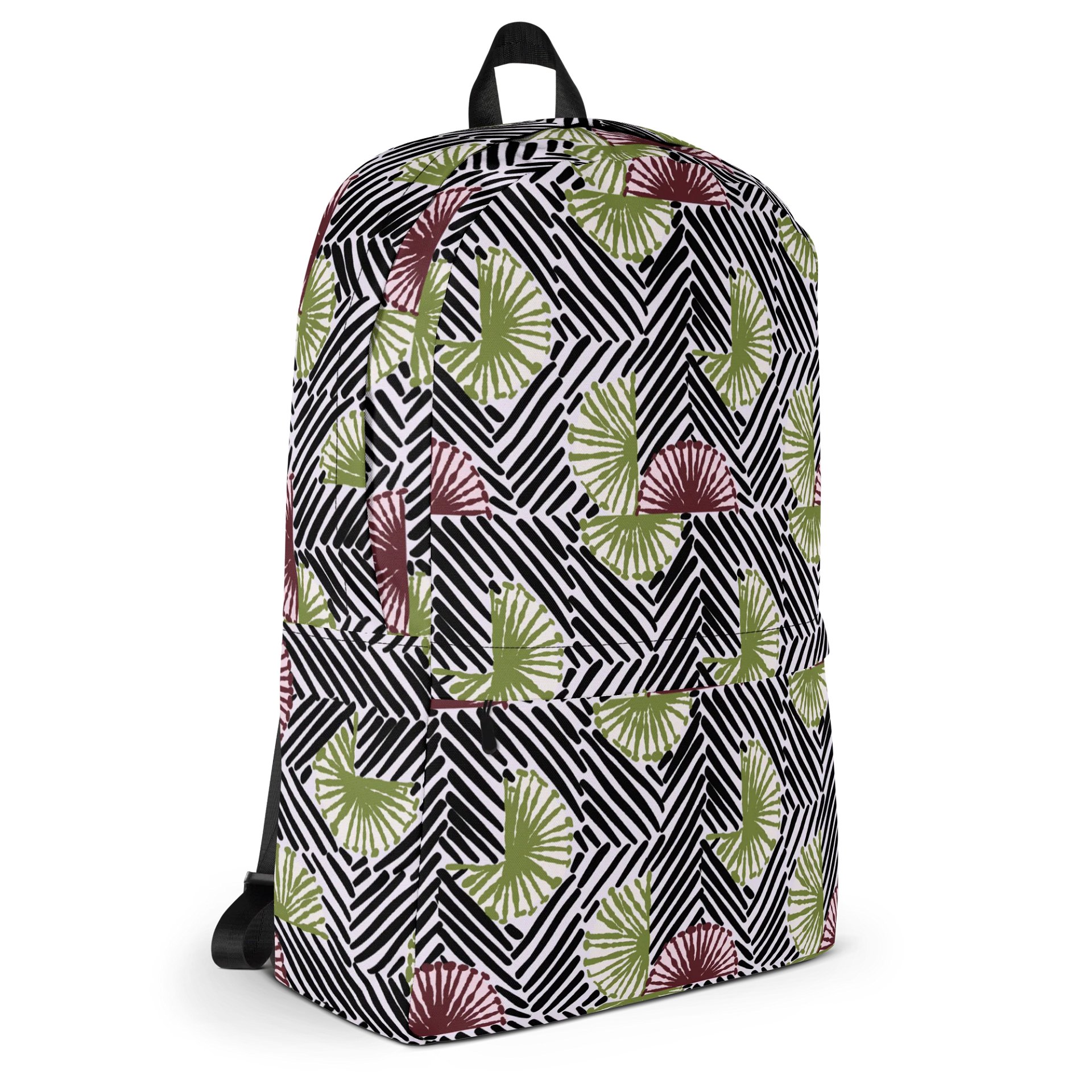 Afrococo Fan Stripes Geometric Laptop Backpack w/ Front Pocket product image (3)