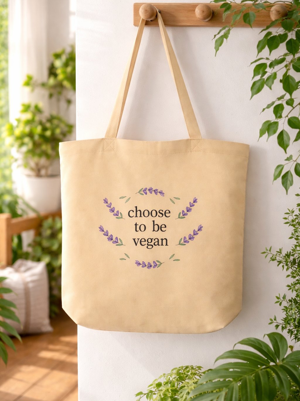 “Choose to be Vegan” Organic Tote Bag product image (1)