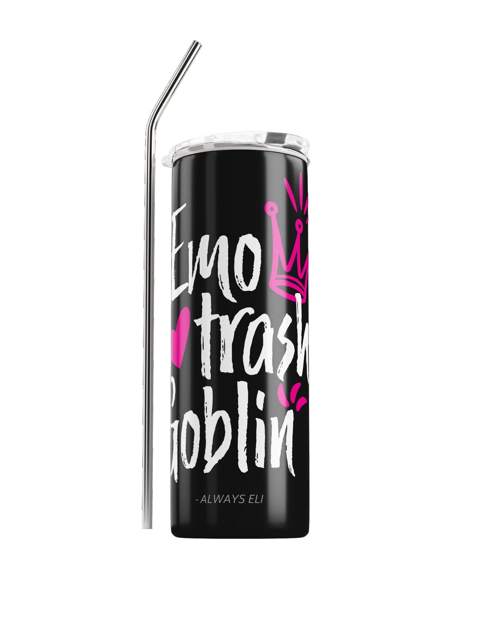 Emo Trash Goblin Stainless Steel Tumbler (Black) product image (1)