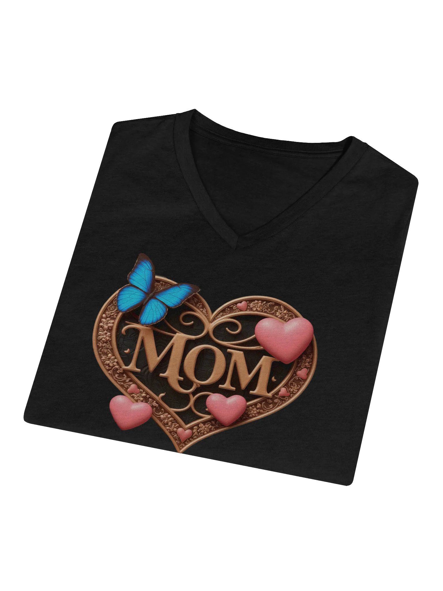 Mom's Love Heart V-Neck Tee product image (3)