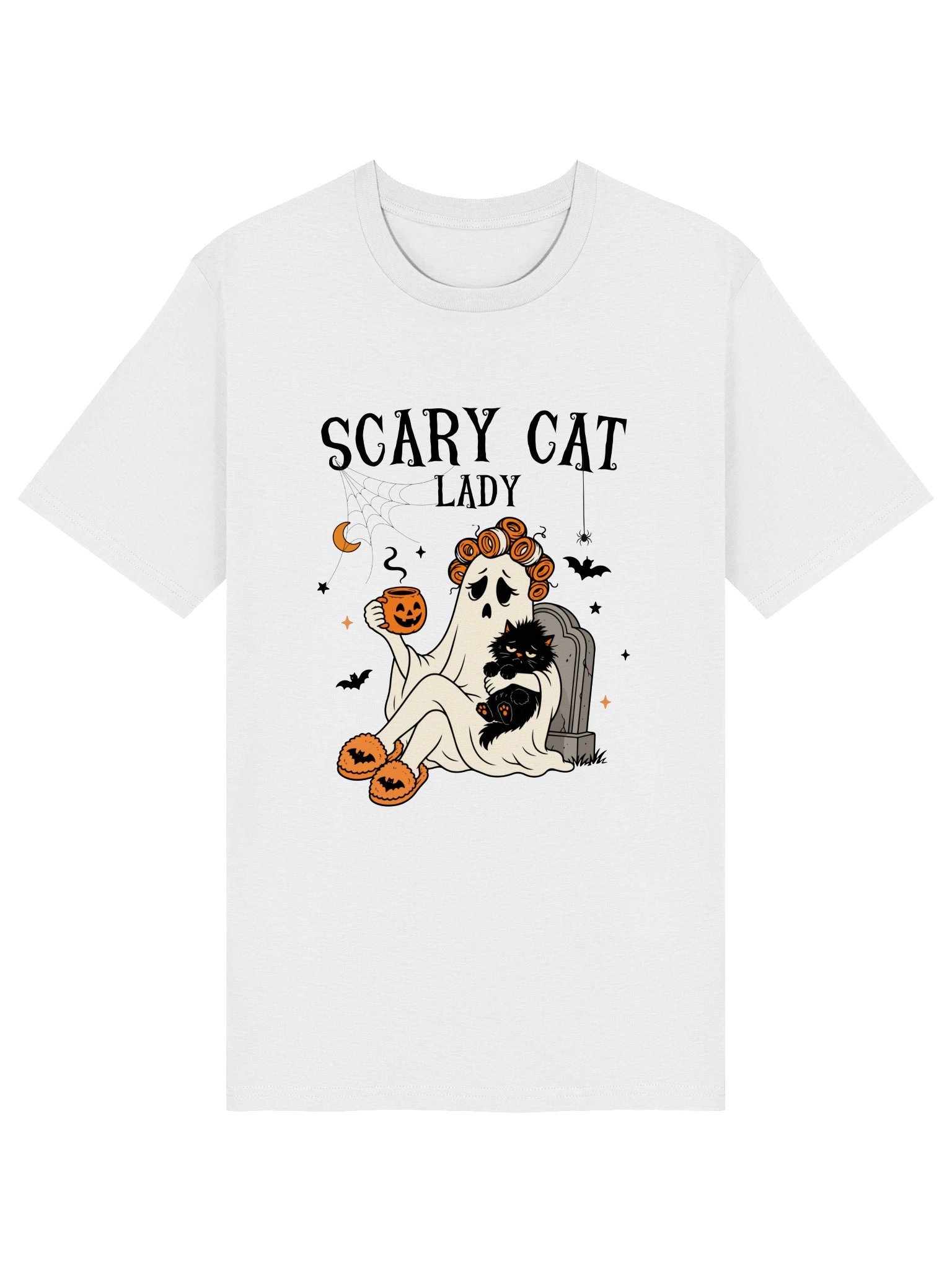 Spooky Cat Ghost Halloween Tee product image (1)