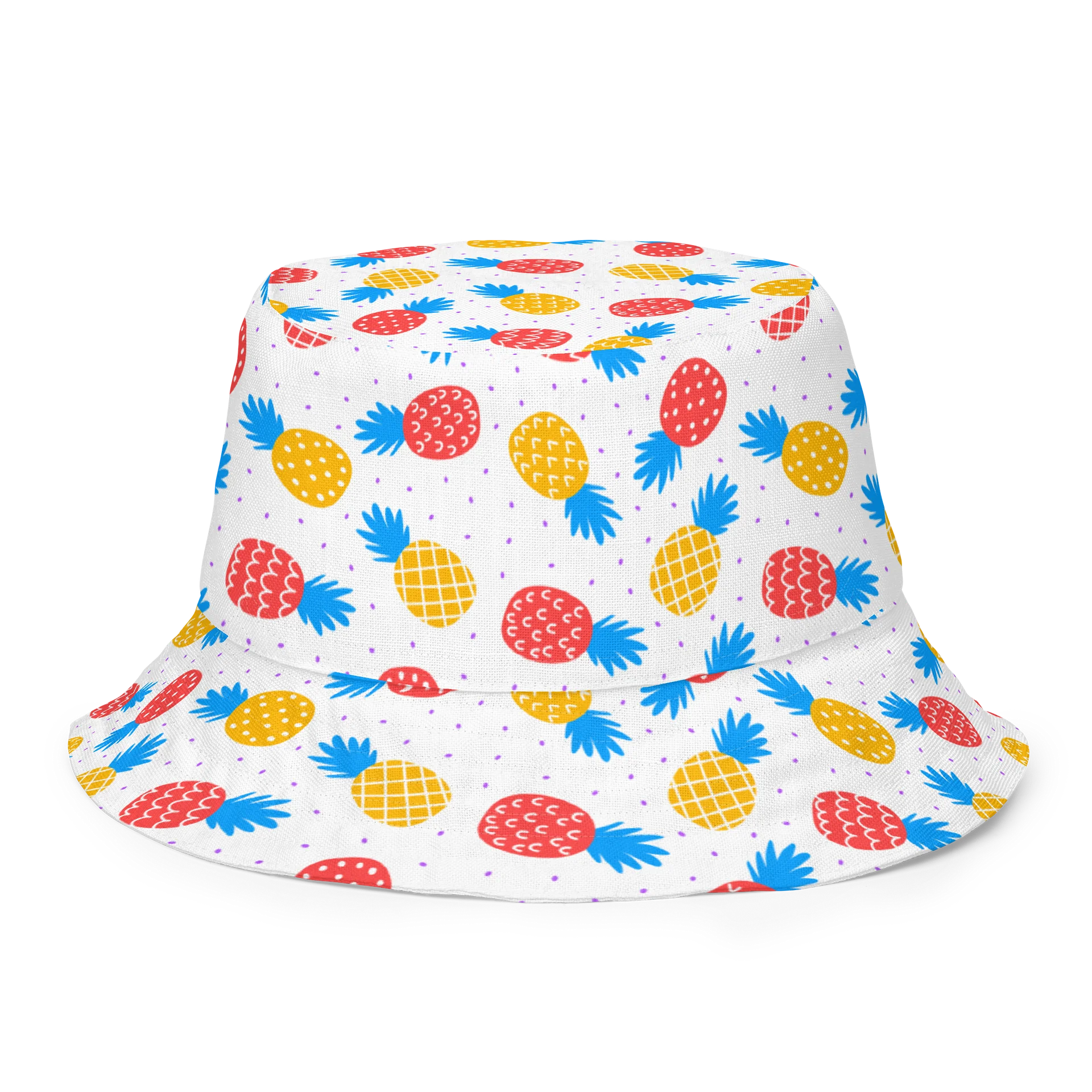 Colorful Pineapples Dots Reversible Bucket Hat product image (7)