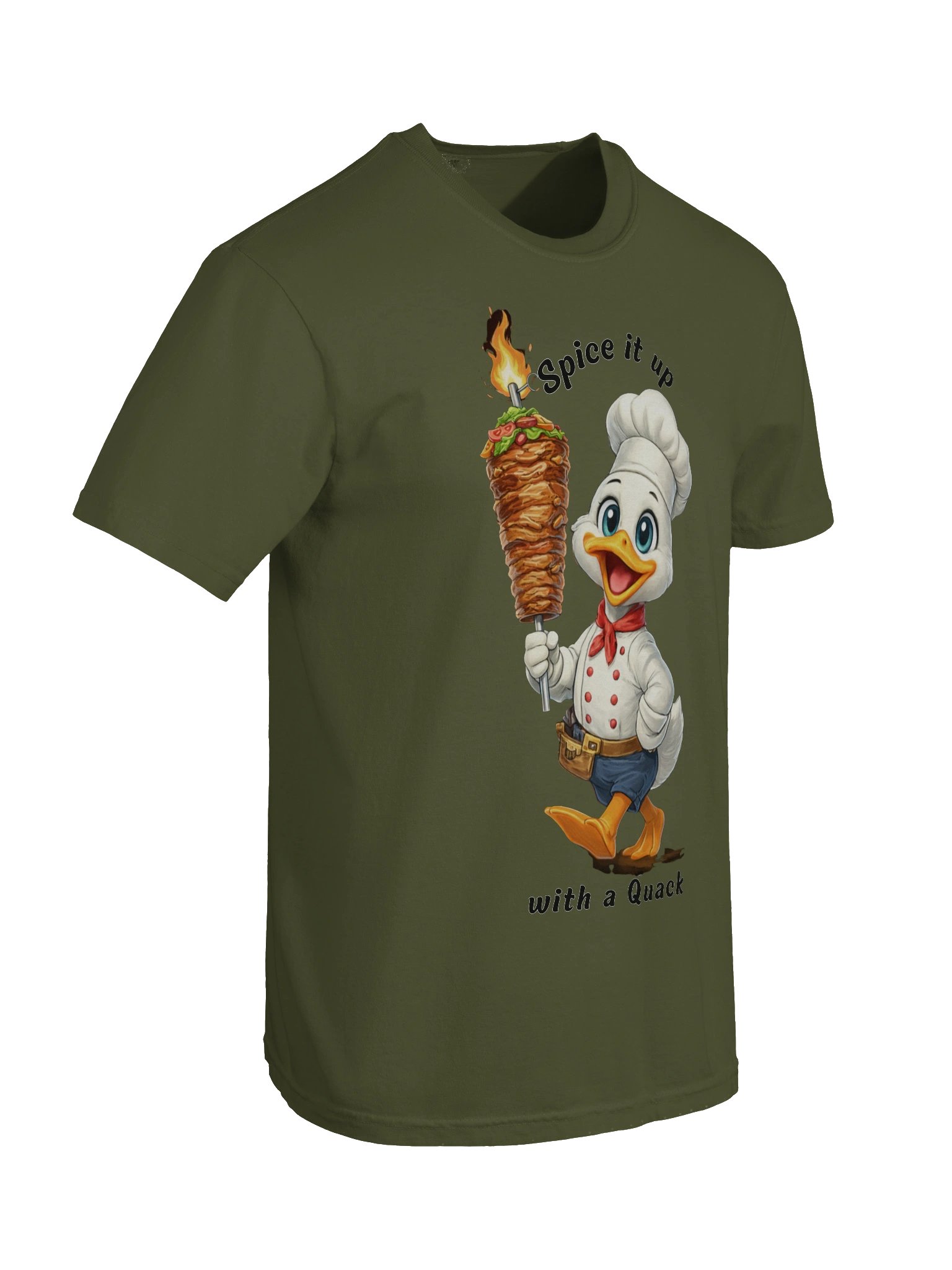 Spice It Up: Chef Duck's Flaming Kebab Flame-Grilled Duck Chef T-Shirt product image (45)