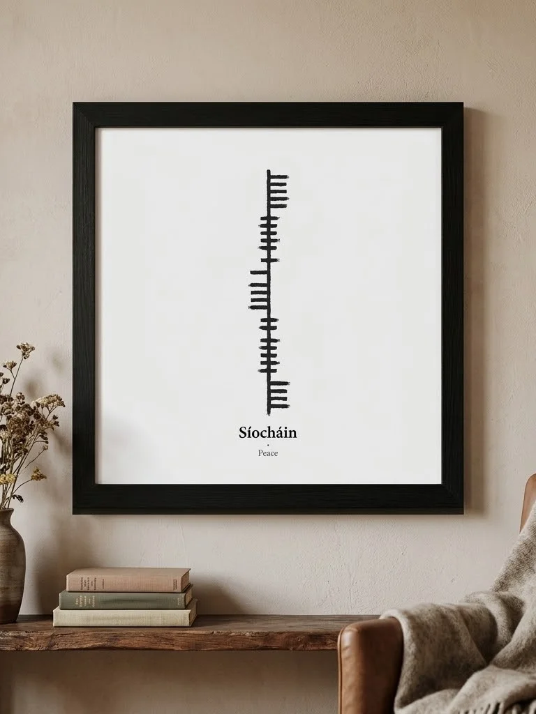 Síocháin – Celtic Peace Ogham Framed Art Print product image (21)