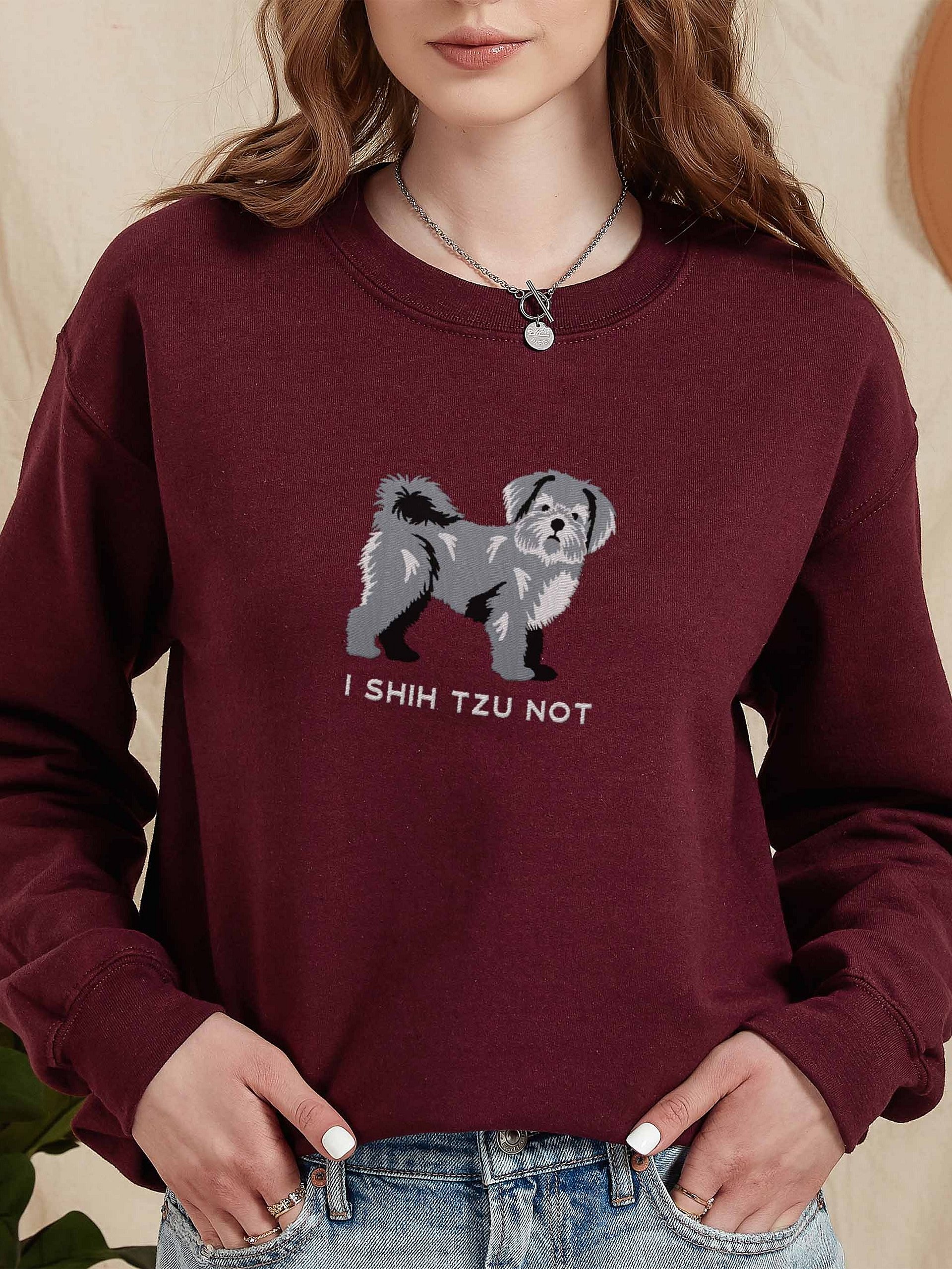 I Shih Tzu Not Sweatshirt (Embroidered) of a Shih Tzu(Blue) product image (2)