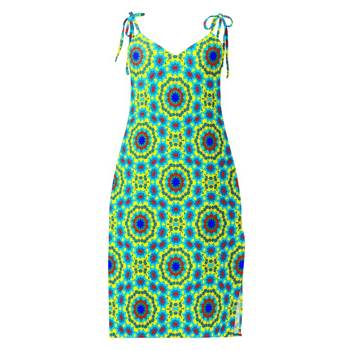Daisy Circles All-Over Print Slip Dress product image (1)