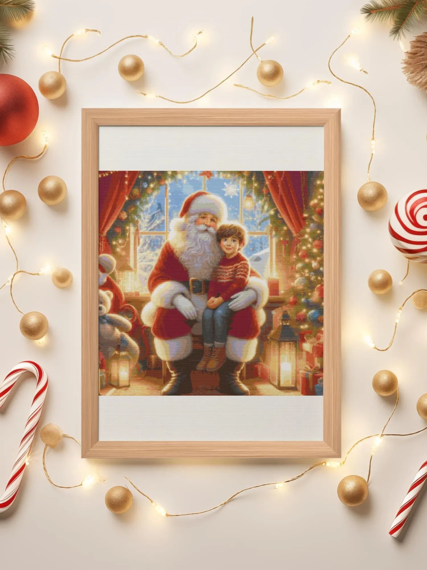 Boy Visits Santa's Grotto Cross Stitch Pattern product image (5)