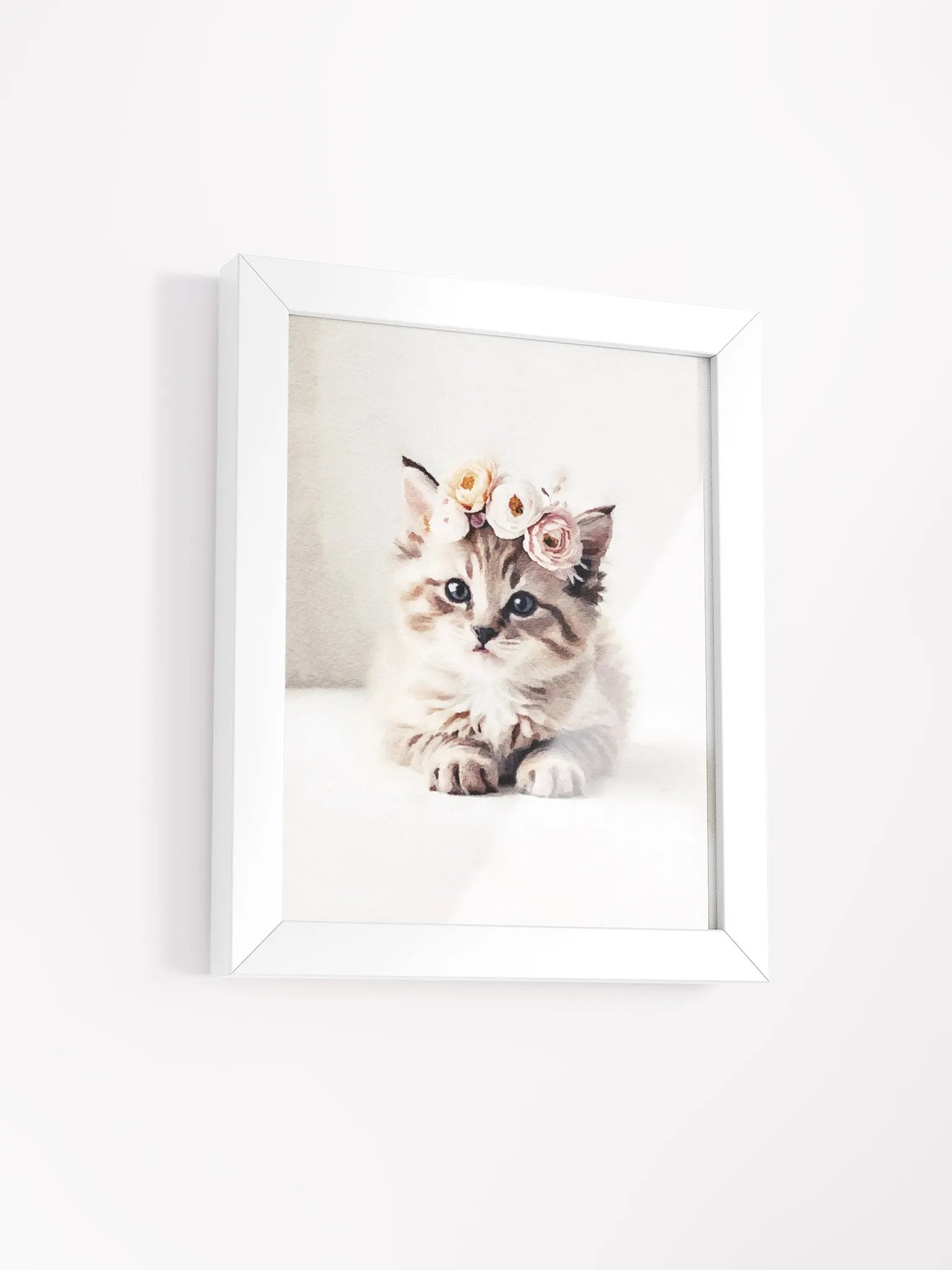 Floral Crown Kitten Framed Poster product image (60)