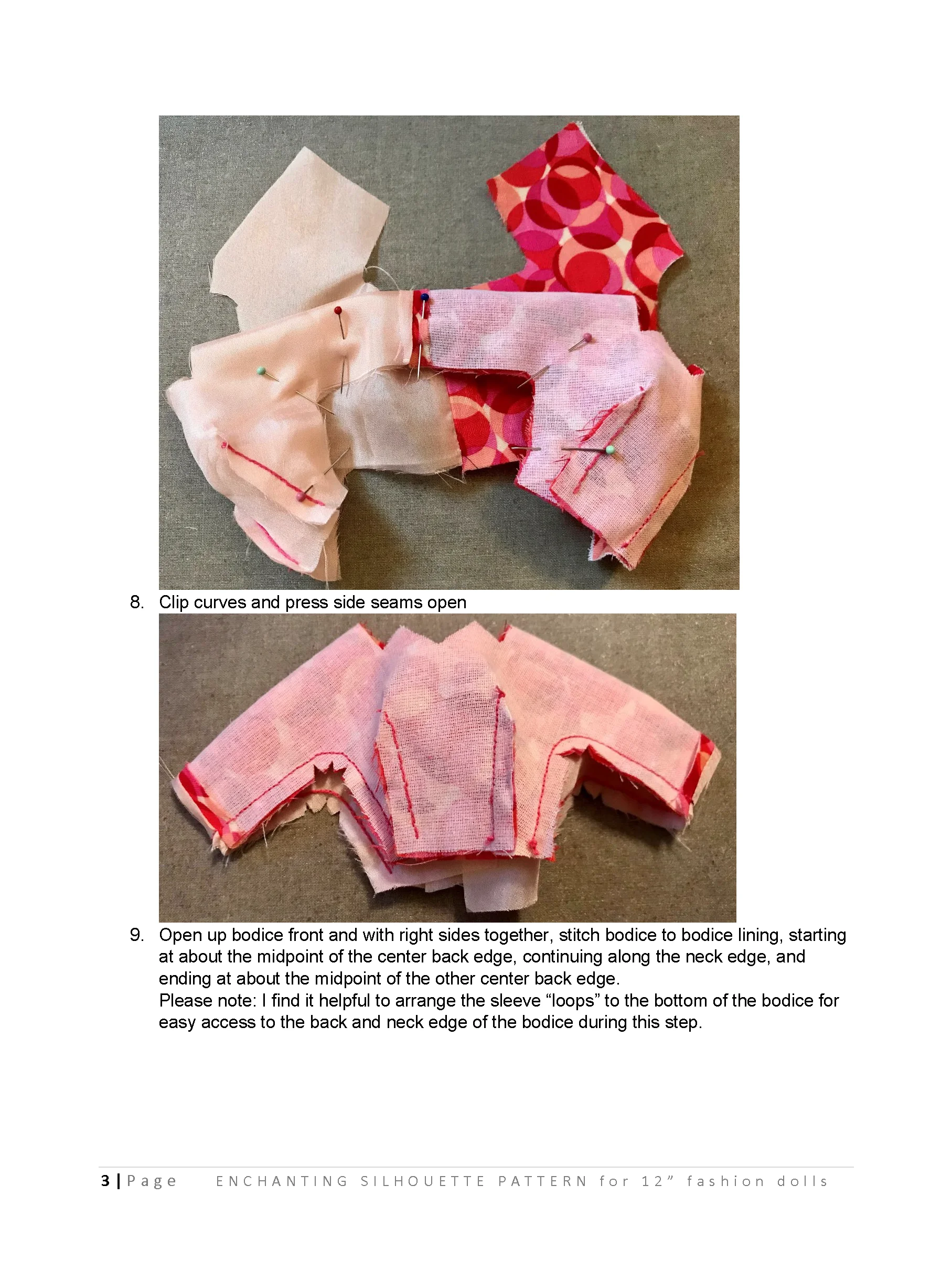 Enchanting Silhouette sewing pattern for 12" fashion dolls product image (3)