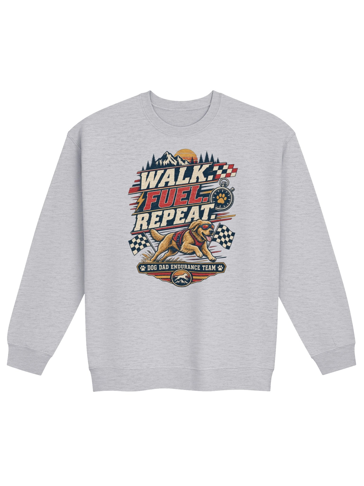 Walk Fuel Repeat Crewneck Sweatshirt | Dog Dad Endurance Team Gift product image (22)