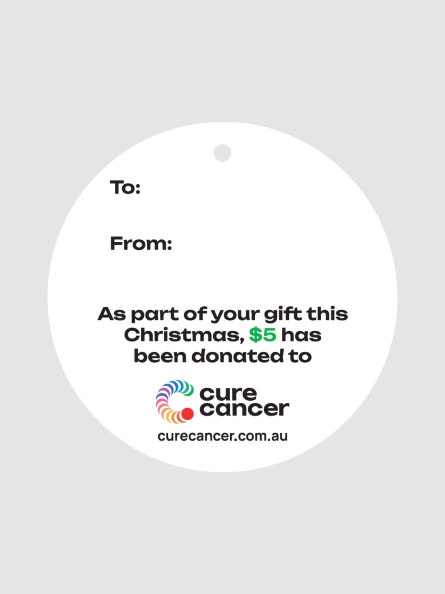 Cure Cancer | Green Xmas Gift Tag $5 product image (2)