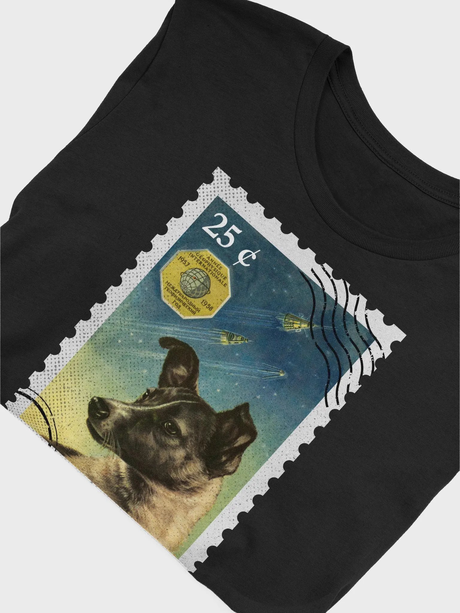 Laika, First space dog, Soviet vintage space — Unisex t-shirt, space t-shirt product image (2)