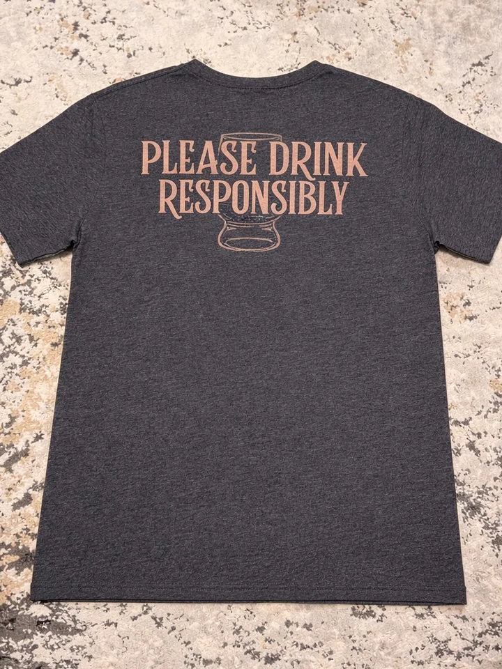 SLB Drinks Grey 'Please Drink Responsibly' T-shirt product image (2)