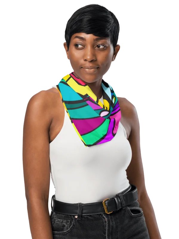 Vibrant Mosaic All-Over Bandana - Wave at Sunset product image (10)