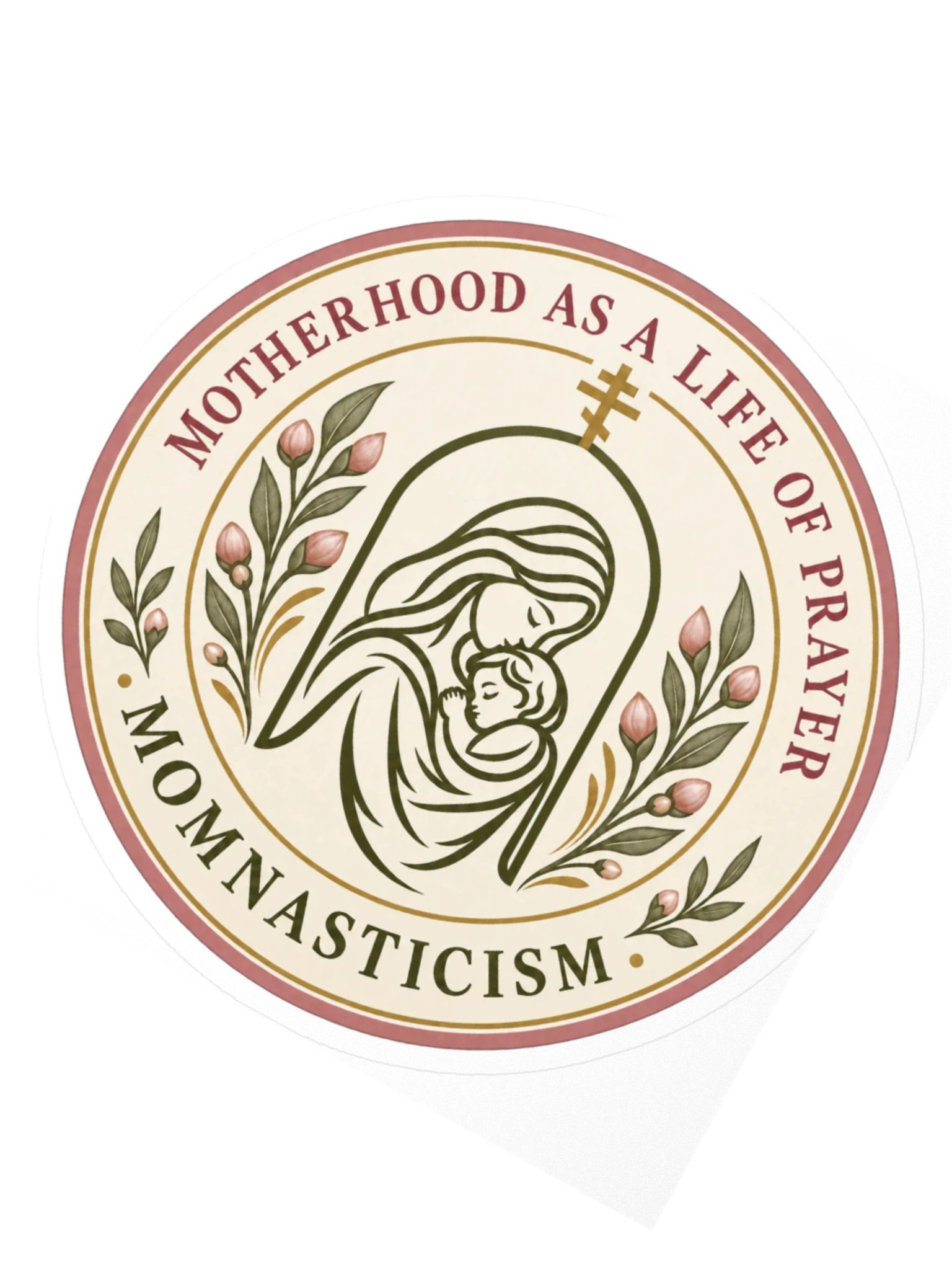 Motherhood as a Life of Prayer | Momnasticism Emblem Sticker product image (2)