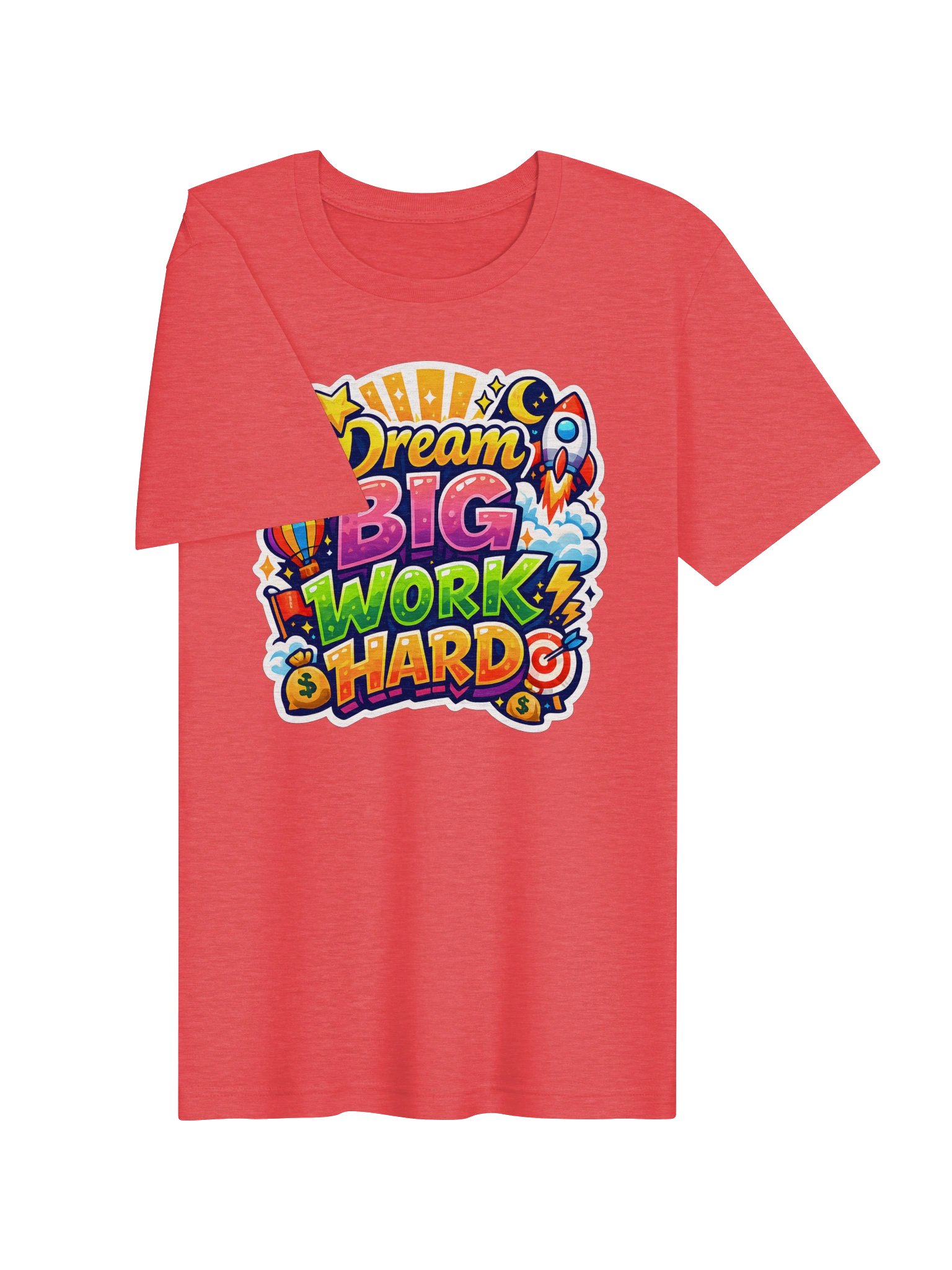 Dream BIG Work HARD Motivational Space Tee product image (11)