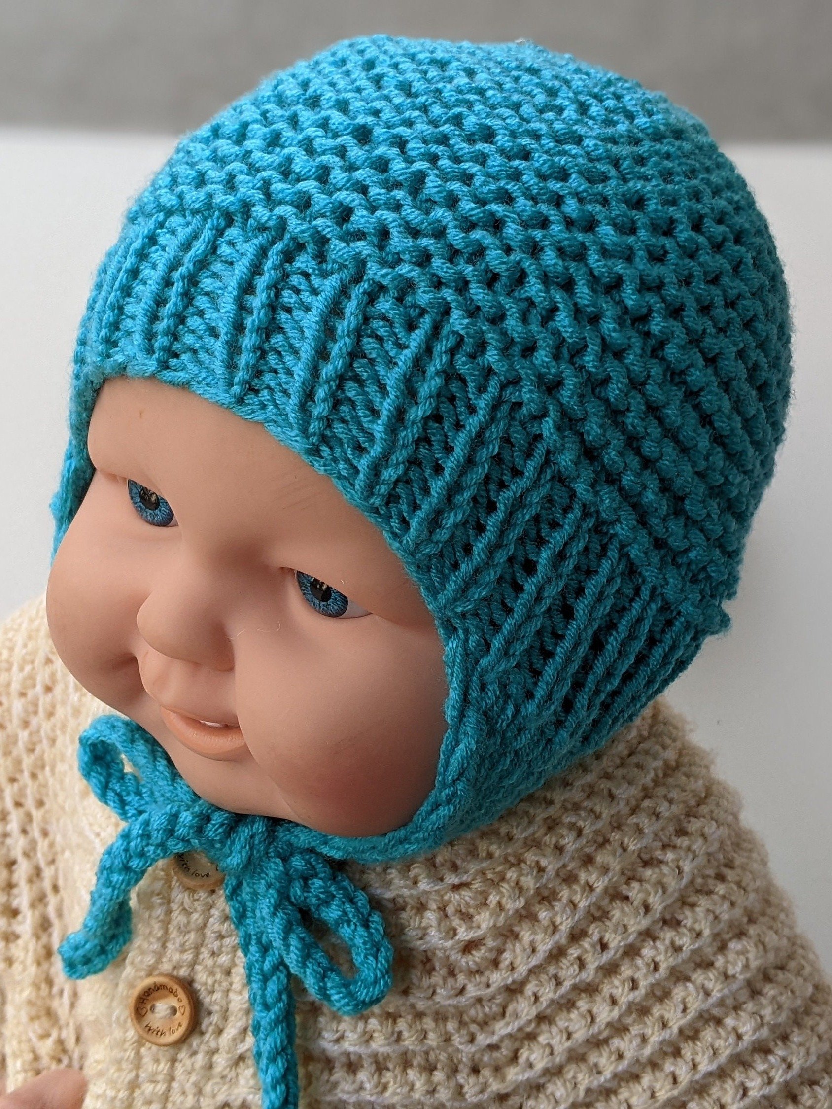 Newborn Baby Knit Hat Pattern with Earflaps product image (2)
