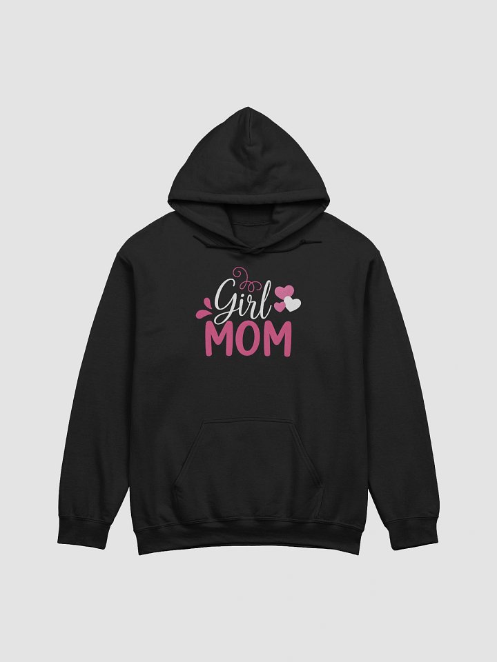 Girl Mom Hoodie – Soft Pink & White Heart Design | Cozy Gift for Mothers of Daughters product image (1)