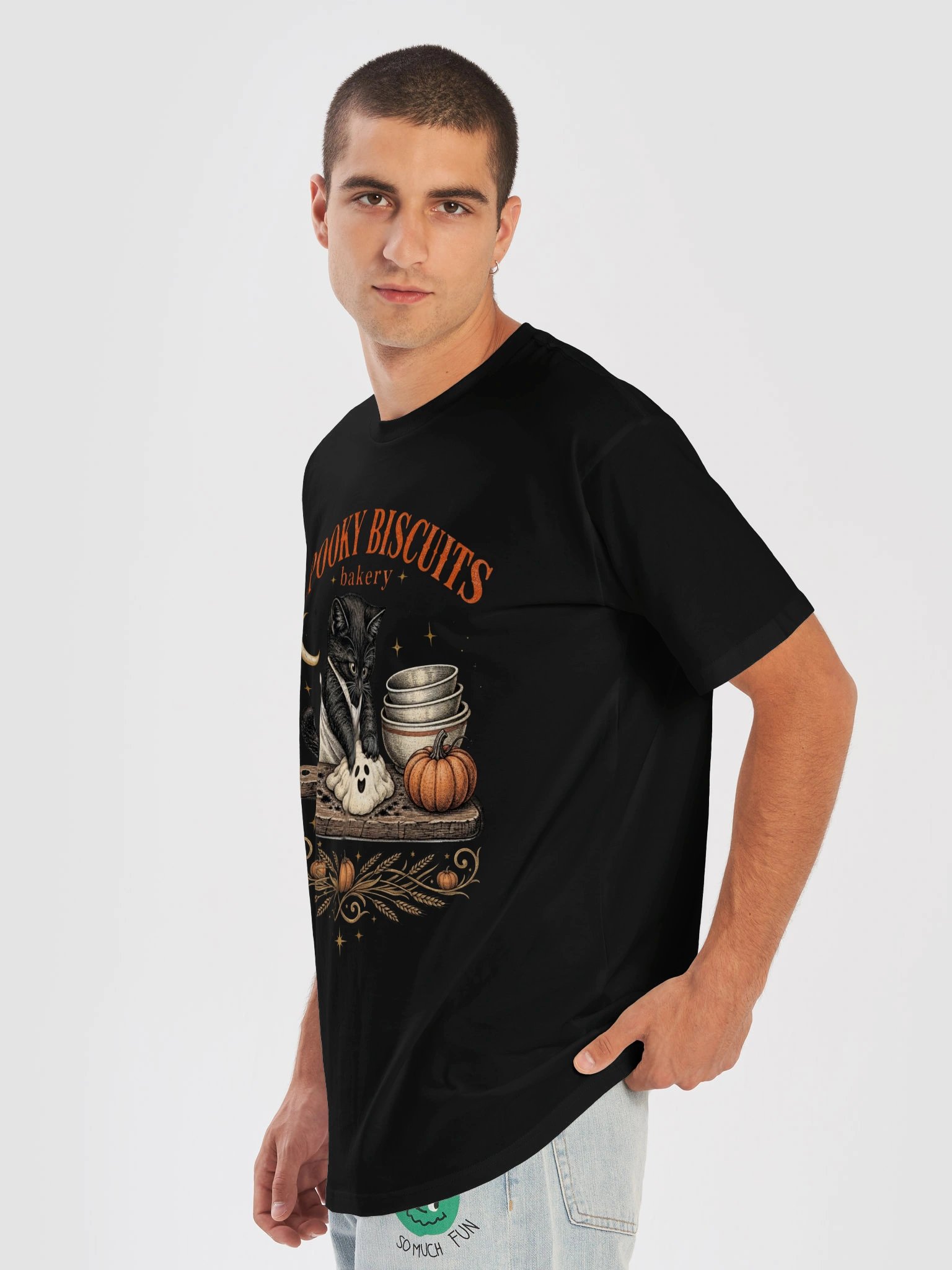 Spooky Biscuits Bakery Cat Shirt | Dark Aesthetic Vintage Halloween Black Cat Graphic Tee product image (39)