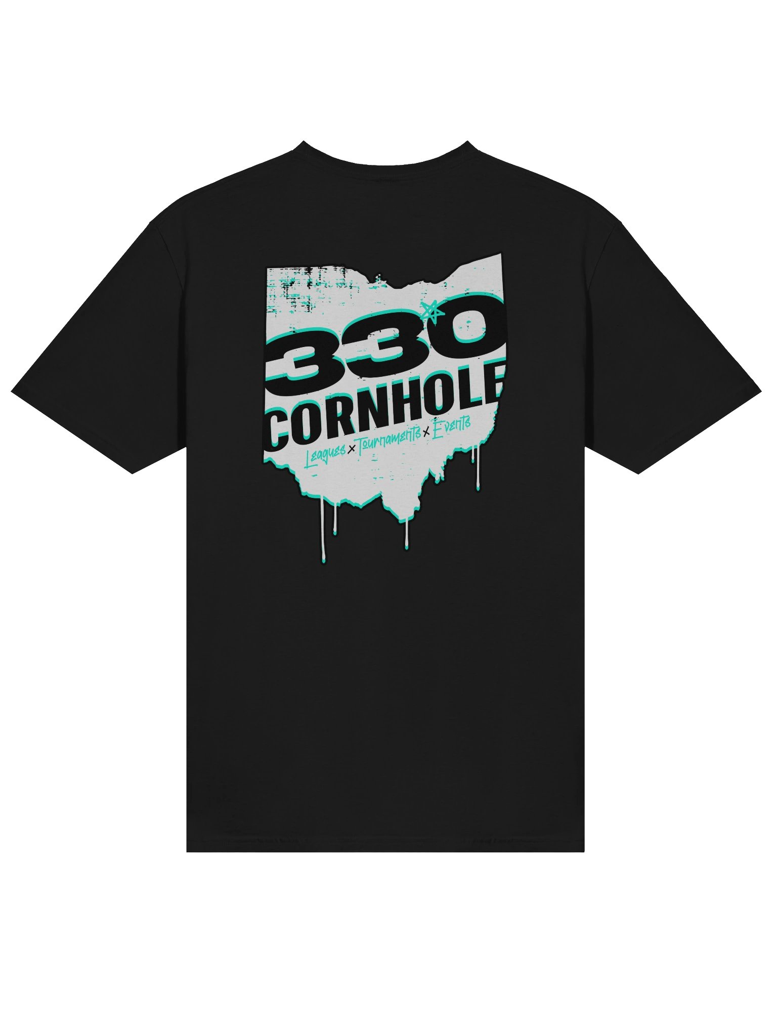 Gildan Softstyle 330 Cornhole Grunge State Outline T-Shirt - Back Logo product image (1)